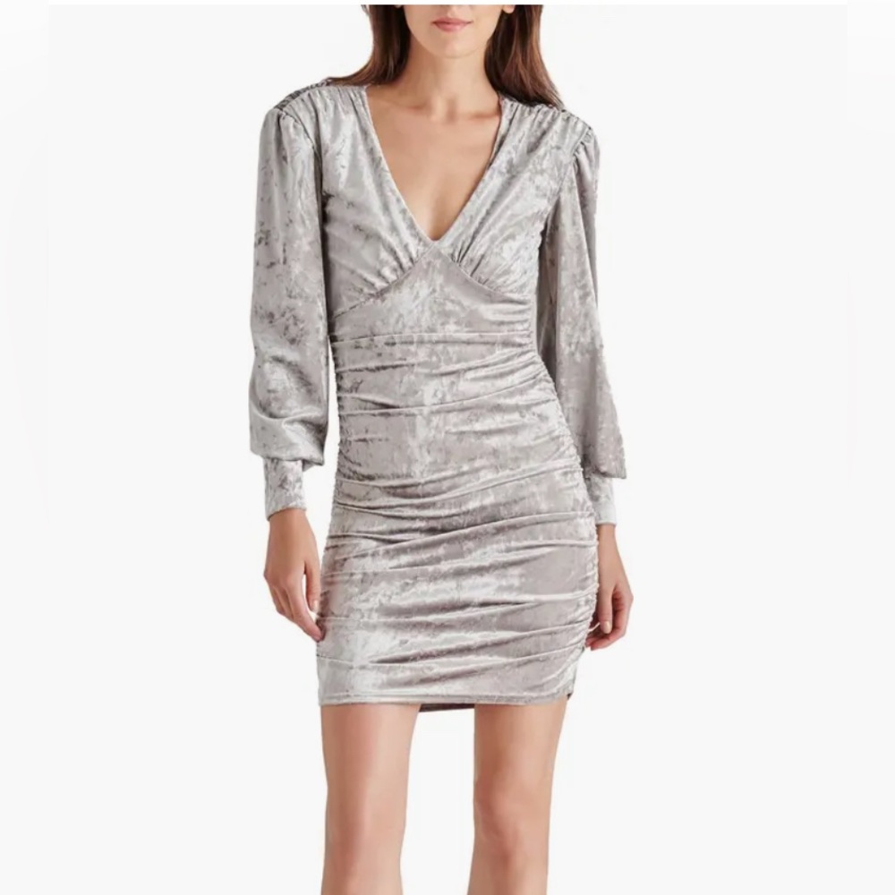 Elegant Steve Madden Gray Velvet Dress